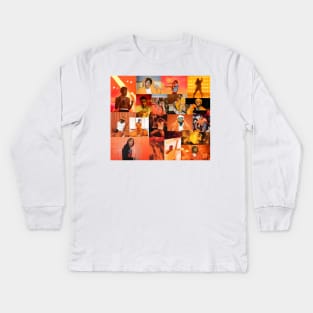 orange rap collage Kids Long Sleeve T-Shirt